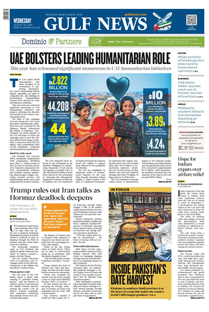 Prima pagina Gulf News di oggi - Quotidiano estero