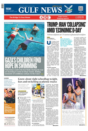 Prima pagina Gulf News di oggi - Quotidiano estero