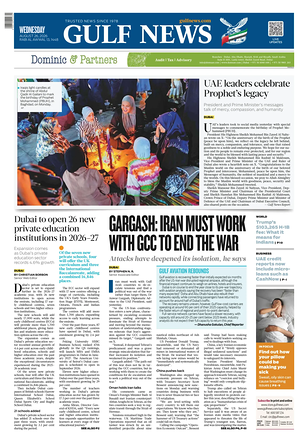 Prima pagina Gulf News di oggi - Quotidiano estero