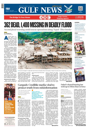 Prima pagina Gulf News di oggi - Quotidiano estero