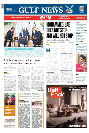 Prima pagina Gulf News di oggi - Quotidiano estero