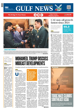 Prima pagina Gulf News di oggi - Quotidiano estero