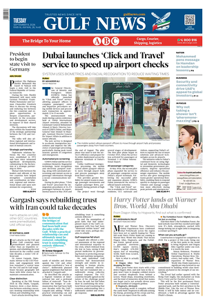 Prima pagina Gulf News di oggi - Quotidiano estero