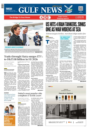 Prima pagina Gulf News di oggi - Quotidiano estero