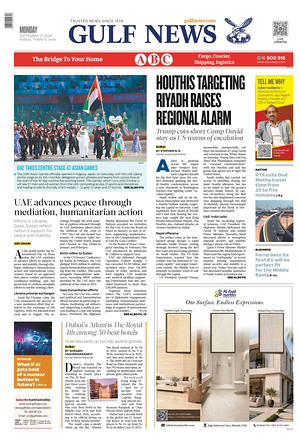Prima pagina Gulf News di oggi - Quotidiano estero