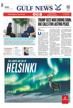 Prima pagina Gulf News di oggi - Quotidiano estero