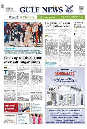 Prima pagina Gulf News di oggi - Quotidiano estero