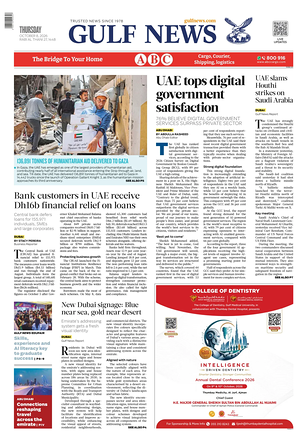 Prima pagina Gulf News di oggi - Quotidiano estero