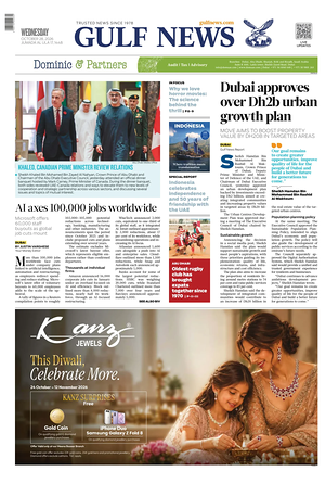 Prima pagina Gulf News di oggi - Quotidiano estero