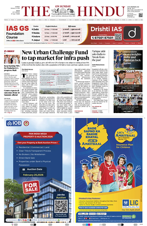 Prima pagina The Hindu (Delhi) di oggi - Quotidiano estero