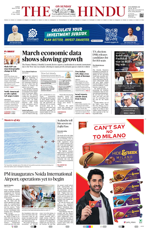 Prima pagina The Hindu (Delhi) di oggi - Quotidiano estero