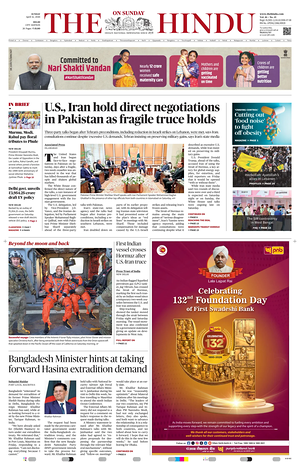Prima pagina The Hindu (Delhi) di oggi - Quotidiano estero
