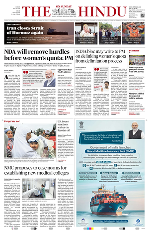 The Hindu (Delhi) prima pagina