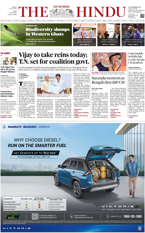 Prima pagina The Hindu (Delhi) di oggi - Quotidiano estero