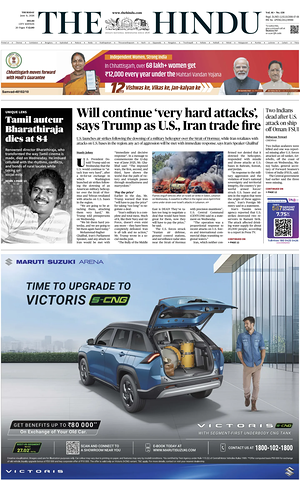 Prima pagina The Hindu (Delhi) di oggi - Quotidiano estero