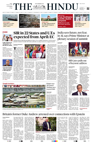 Prima pagina The Hindu - International di oggi - Quotidiano estero