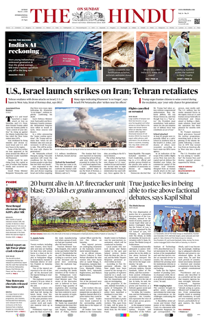Prima pagina The Hindu - International di oggi - Quotidiano estero