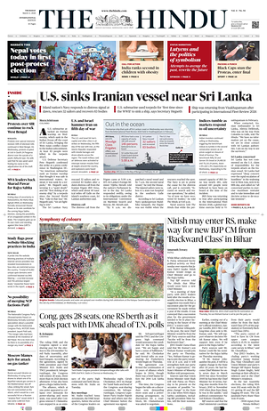 Prima pagina The Hindu - International di oggi - Quotidiano estero