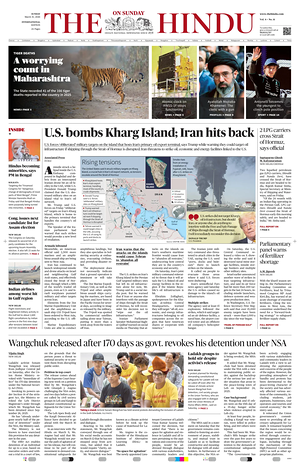 Prima pagina The Hindu - International di oggi - Quotidiano estero