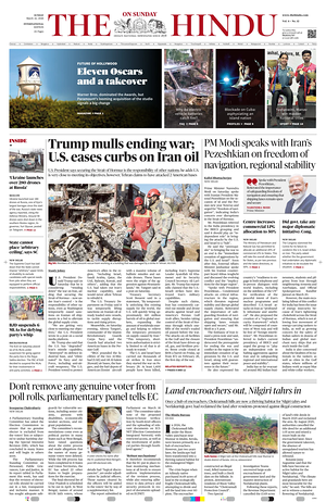 Prima pagina The Hindu - International di oggi - Quotidiano estero