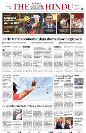 Prima pagina The Hindu - International di oggi - Quotidiano estero