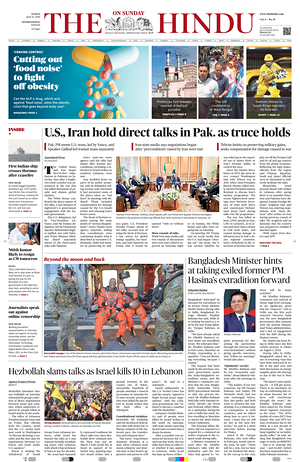 Prima pagina The Hindu - International di oggi - Quotidiano estero