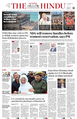 The Hindu - International prima pagina