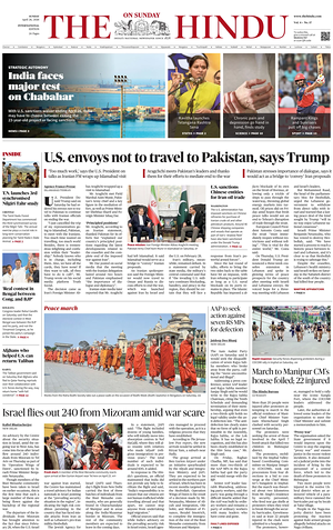 Prima pagina The Hindu - International di oggi - Quotidiano estero