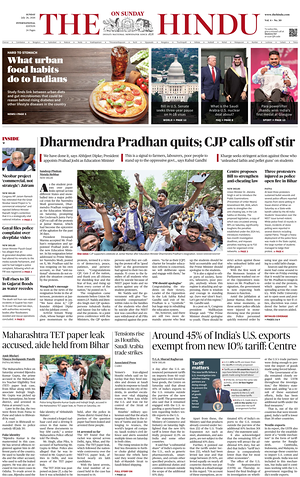 Prima pagina The Hindu - International di oggi - Quotidiano estero