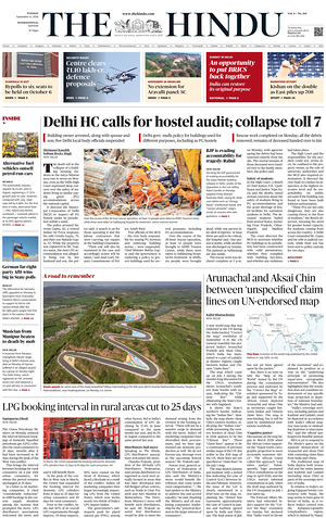 Prima pagina The Hindu - International di oggi - Quotidiano estero