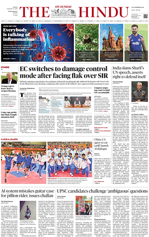 Prima pagina The Hindu - International di oggi - Quotidiano estero