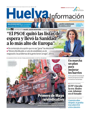Portada Huelva Información de hoy - Periódico regional