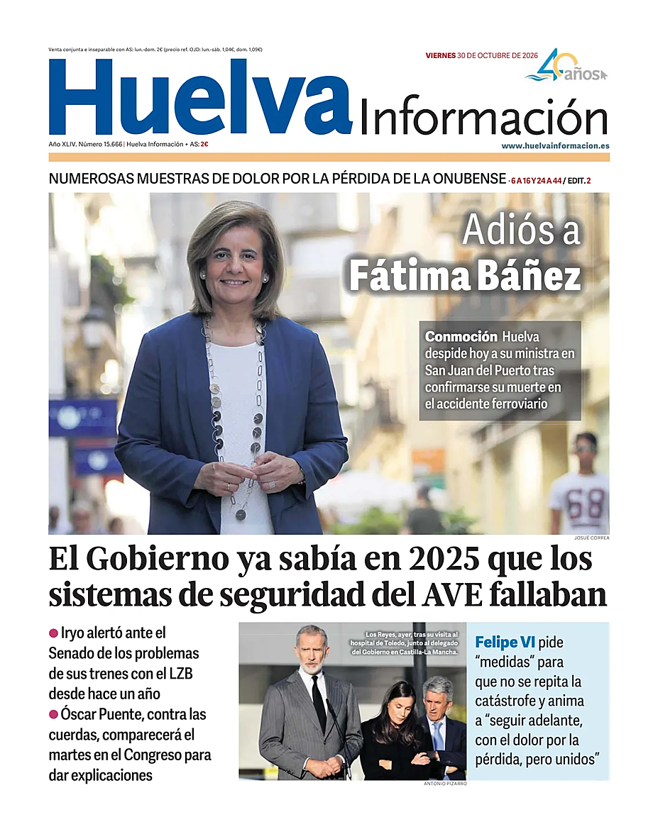 Portada Huelva Información de hoy - Quiosco 30 octubre 2026