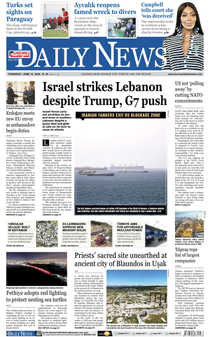 Bugünkü Hürriyet Daily News manşeti ve ilk sayfası - i̇ngilizce gazetesi