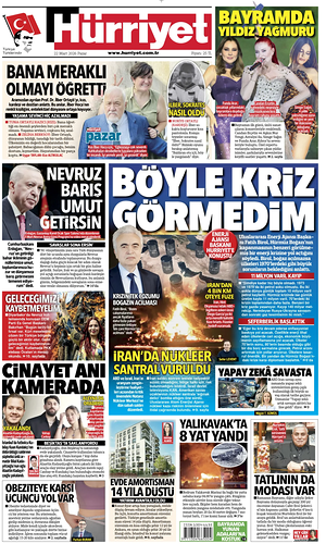 Prima pagina Hurriyet di oggi - Quotidiano estero