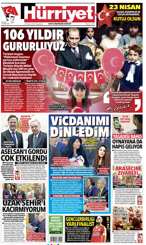Prima pagina Hurriyet di oggi - Quotidiano estero