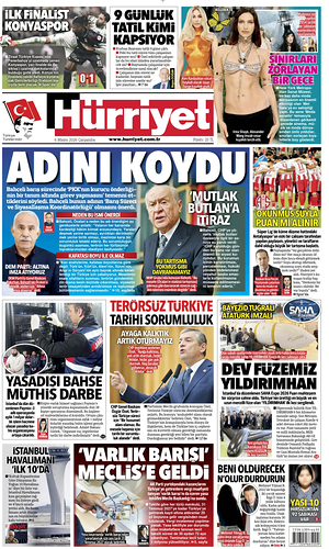 Prima pagina Hurriyet di oggi - Quotidiano estero