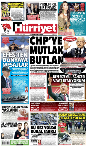 Prima pagina Hurriyet di oggi - Quotidiano estero
