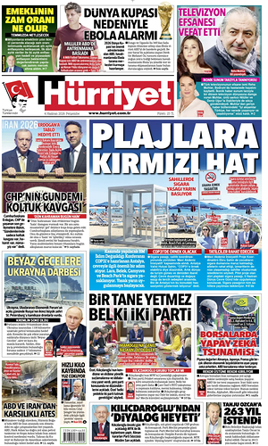 Prima pagina Hurriyet di oggi - Quotidiano estero