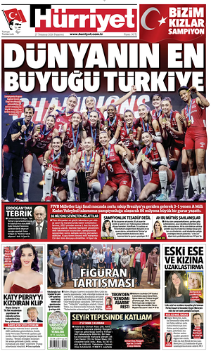 Prima pagina Hurriyet di oggi - Quotidiano estero