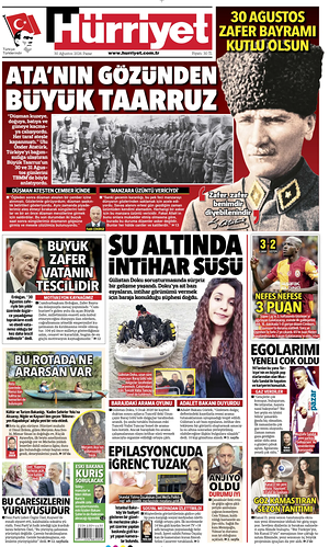 Prima pagina Hurriyet di oggi - Quotidiano estero