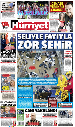Prima pagina Hurriyet di oggi - Quotidiano estero