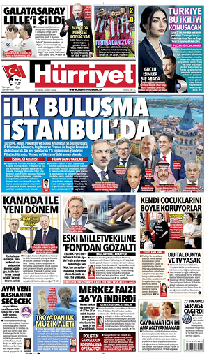 Prima pagina Hurriyet di oggi - Quotidiano estero