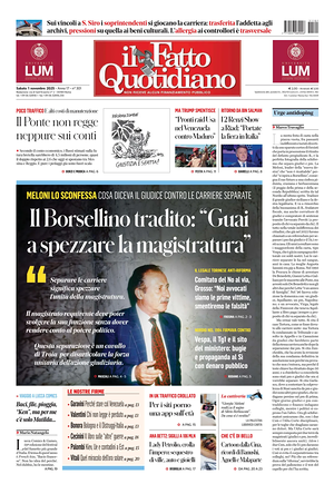 Il Fatto Quotidiano prima pagina