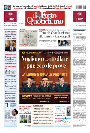 Il Fatto Quotidiano prima pagina
