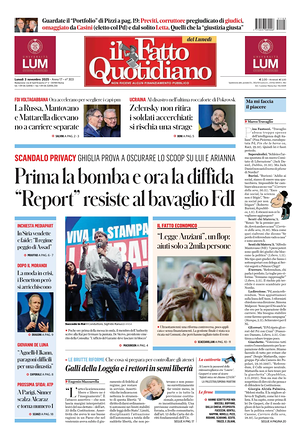 Il Fatto Quotidiano prima pagina