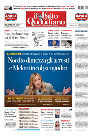 Il Fatto Quotidiano prima pagina