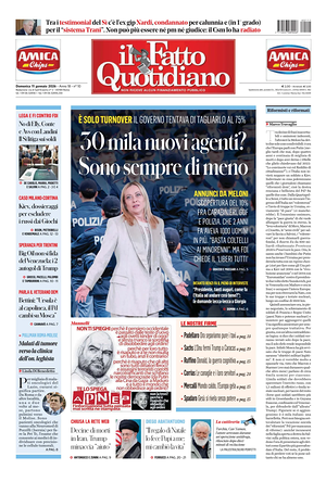 Il Fatto Quotidiano prima pagina