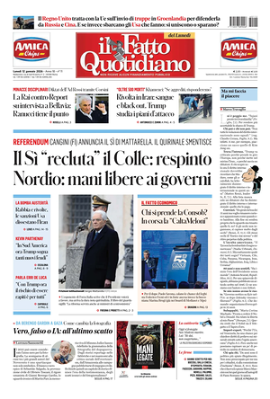 Il Fatto Quotidiano prima pagina