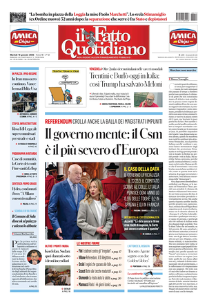Il Fatto Quotidiano prima pagina